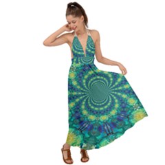 Fractal Backless Maxi Beach Dress by nateshop