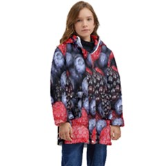 Berries-01 Kids  Hooded Longline Puffer Jacket by nateshop