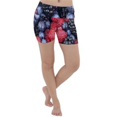 Berries-01 Lightweight Velour Yoga Shorts by nateshop