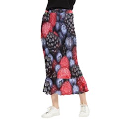 Berries-01 Maxi Fishtail Chiffon Skirt by nateshop