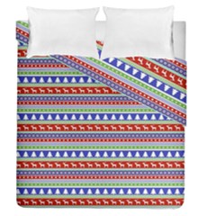 Christmas-color-stripes Pattern Duvet Cover Double Side (queen Size) by Bedest