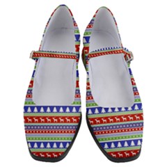 Christmas-color-stripes Pattern Women s Mary Jane Shoes by Bedest
