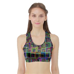Wallpaper-background-colorful Sports Bra With Border by Bedest