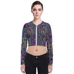 Wallpaper-background-colorful Long Sleeve Zip Up Bomber Jacket by Bedest