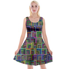 Wallpaper-background-colorful Reversible Velvet Sleeveless Dress by Bedest