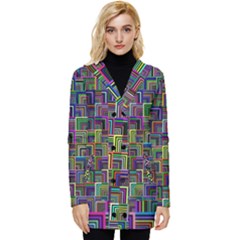 Wallpaper-background-colorful Button Up Hooded Coat 