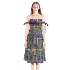 Wallpaper-background-colorful Shoulder Tie Bardot Midi Dress by Bedest