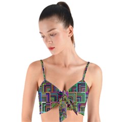 Wallpaper-background-colorful Woven Tie Front Bralet by Bedest