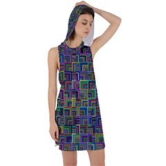 Wallpaper-background-colorful Racer Back Hoodie Dress by Bedest