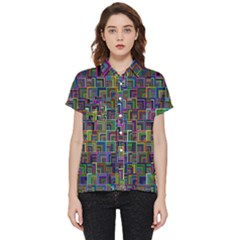 Wallpaper-background-colorful Short Sleeve Pocket Shirt by Bedest