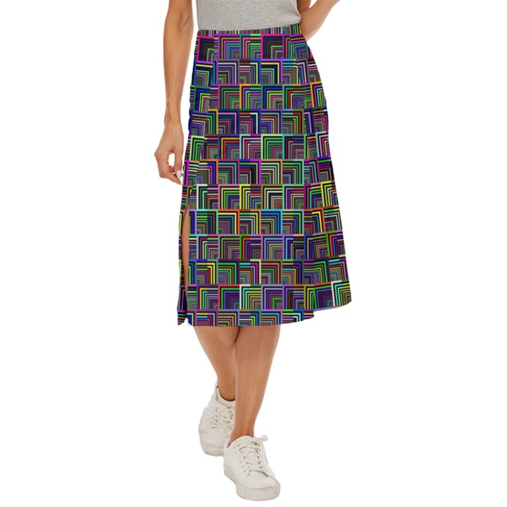 Wallpaper-background-colorful Midi Panel Skirt