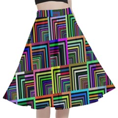 Wallpaper-background-colorful A-line Full Circle Midi Skirt With Pocket by Bedest