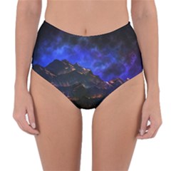 Landscape-sci-fi-alien-world Reversible High-waist Bikini Bottoms by Bedest