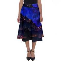 Landscape-sci-fi-alien-world Perfect Length Midi Skirt by Bedest