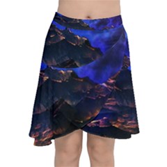 Landscape-sci-fi-alien-world Chiffon Wrap Front Skirt by Bedest