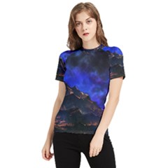 Landscape-sci-fi-alien-world Women s Short Sleeve Rash Guard by Bedest