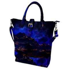 Landscape-sci-fi-alien-world Buckle Top Tote Bag by Bedest