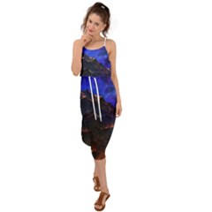 Landscape-sci-fi-alien-world Waist Tie Cover Up Chiffon Dress by Bedest