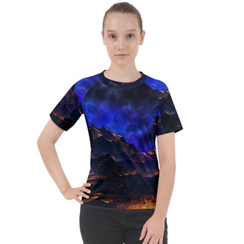 Landscape-sci-fi-alien-world Women s Sport Raglan T-shirt by Bedest