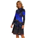 Landscape-sci-fi-alien-world Long Sleeve Shirt Collar A-Line Dress View2