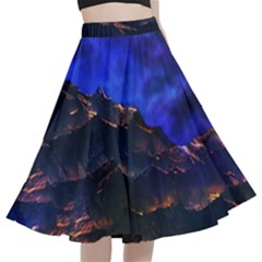 Landscape-sci-fi-alien-world A-line Full Circle Midi Skirt With Pocket by Bedest