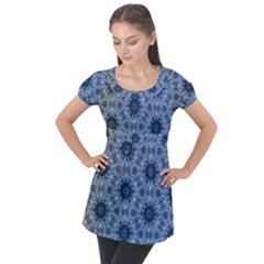 Pattern-patterns-seamless-design Puff Sleeve Tunic Top by Bedest