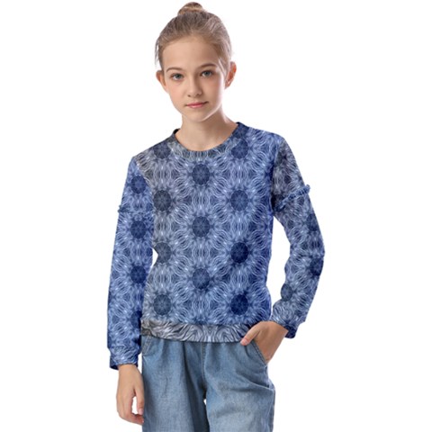 Pattern-patterns-seamless-design Kids  Long Sleeve T-shirt With Frill  by Bedest