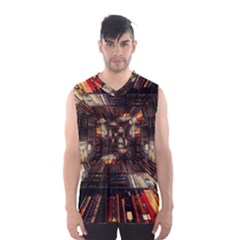 Library-tunnel-books-stacks Men s Basketball Tank Top by Bedest