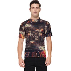 Library-tunnel-books-stacks Men s Short Sleeve Rash Guard by Bedest