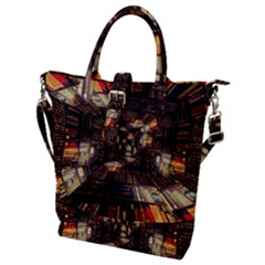 Library-tunnel-books-stacks Buckle Top Tote Bag