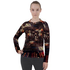 Library-tunnel-books-stacks Women s Pique Long Sleeve T-shirt