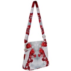 Christmas-background-tile-gifts Zipper Messenger Bag