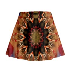 Abstract-kaleidoscope-design Mini Flare Skirt