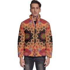 Abstract-kaleidoscope-design Men s Puffer Bubble Jacket Coat