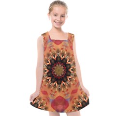 Abstract-kaleidoscope-design Kids  Cross Back Dress