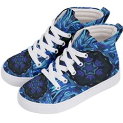 Background-blue-flower Kids  Hi-top Skate Sneakers