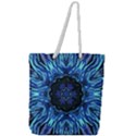 Background-blue-flower Full Print Rope Handle Tote (Large) View1