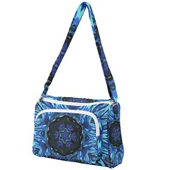 Background-blue-flower Front Pocket Crossbody Bag by Bedest