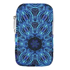 Background-blue-flower Waist Pouch (small) by Bedest