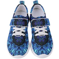 Background-blue-flower Women s Velcro Strap Shoes by Bedest
