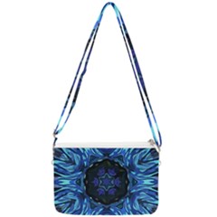 Background-blue-flower Double Gusset Crossbody Bag by Bedest