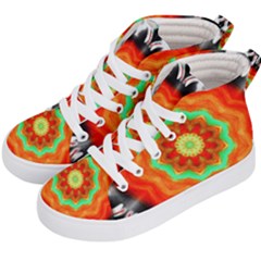 Abstract-kaleidoscope-colored Kids  Hi-top Skate Sneakers by Bedest