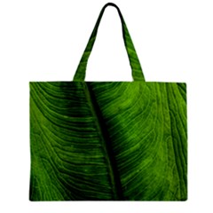 Green-leaf-plant-freshness-color Zipper Mini Tote Bag by Bedest