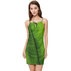 Green-leaf-plant-freshness-color Summer Tie Front Dress