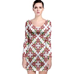 Christmas-wallpaper-background Long Sleeve Bodycon Dress by Bedest