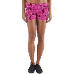 Cherry-blossoms-floral-design Yoga Shorts by Bedest