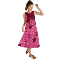 Cherry-blossoms-floral-design Summer Maxi Dress by Bedest