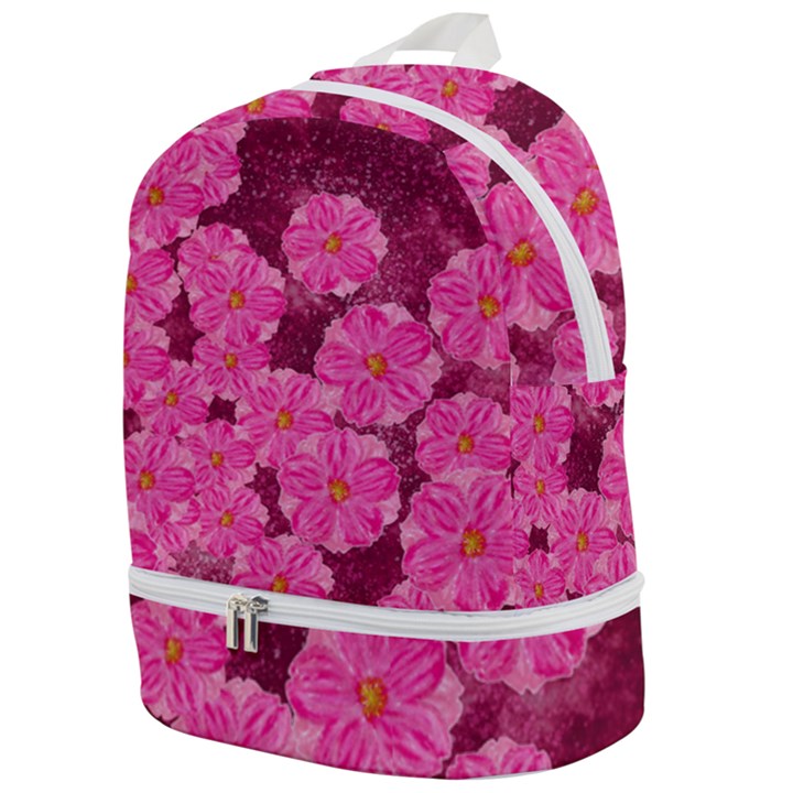 Cherry-blossoms-floral-design Zip Bottom Backpack