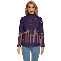 Skyscraper Town Urban Towers Women s Puffer Bubble Jacket Coat by pakminggu