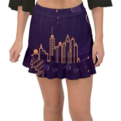 Skyscraper Town Urban Towers Fishtail Mini Chiffon Skirt by pakminggu